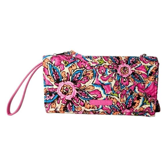 NWT VERA BRADLEY All In One Wallet Crossbody In Sunburst Floral - Picture 2 of 8